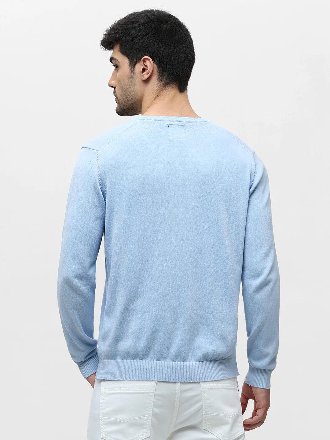 Sky Melange Solid Sweater