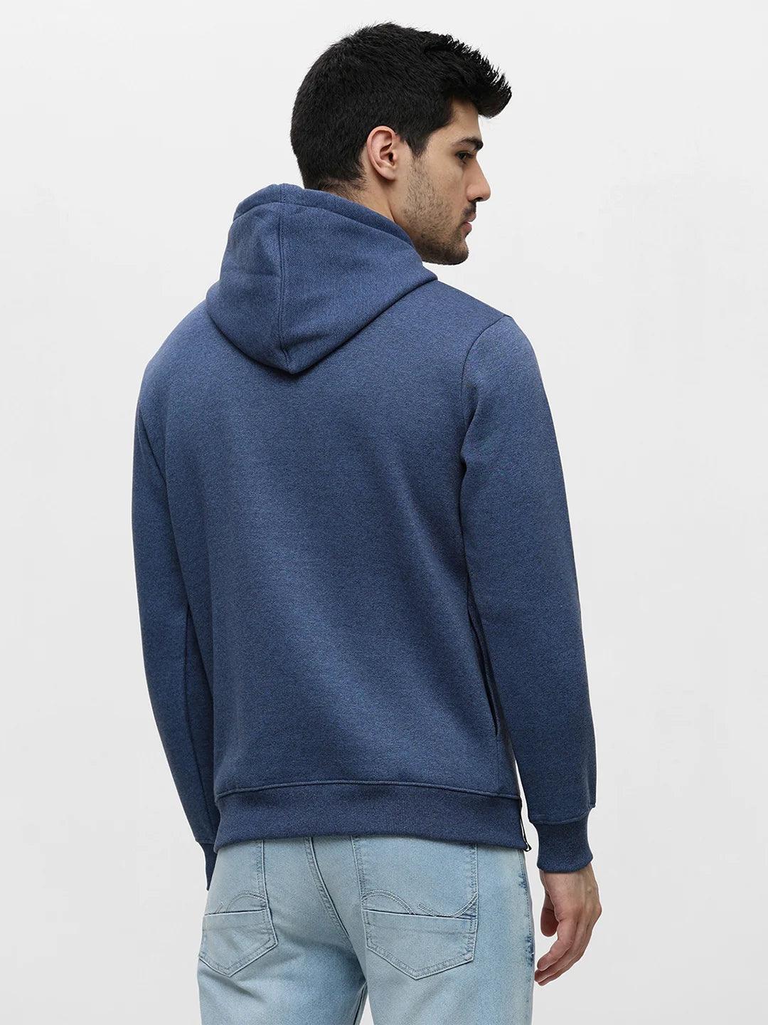 Navy Grindle Printed Hooded Sweatshirt