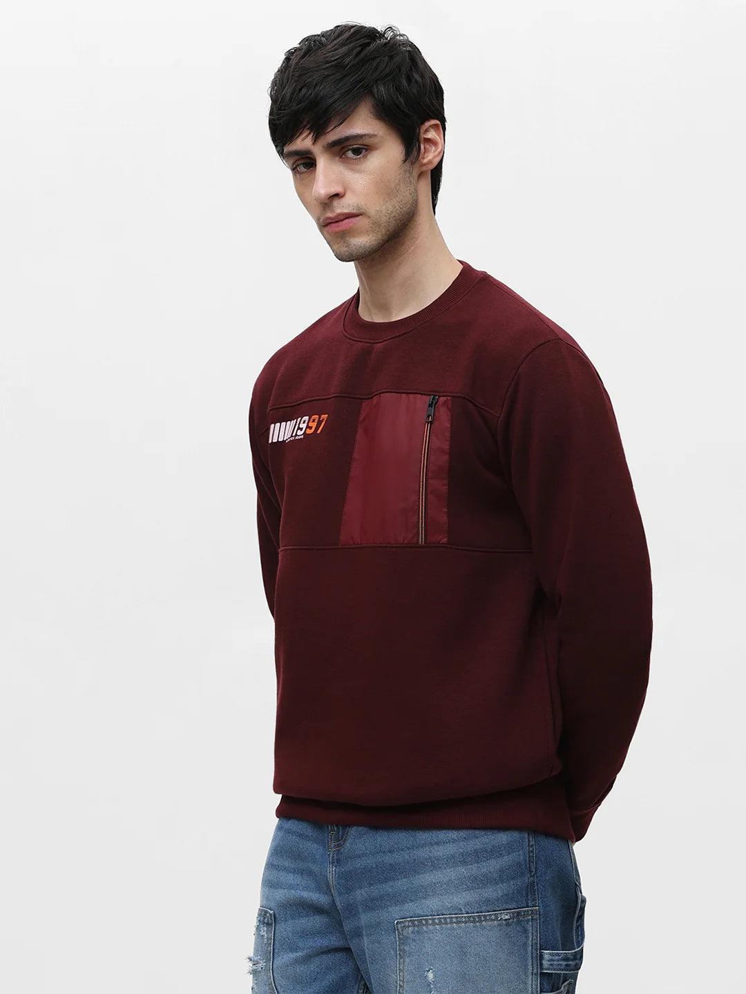 Wine Printed Sweatshirt