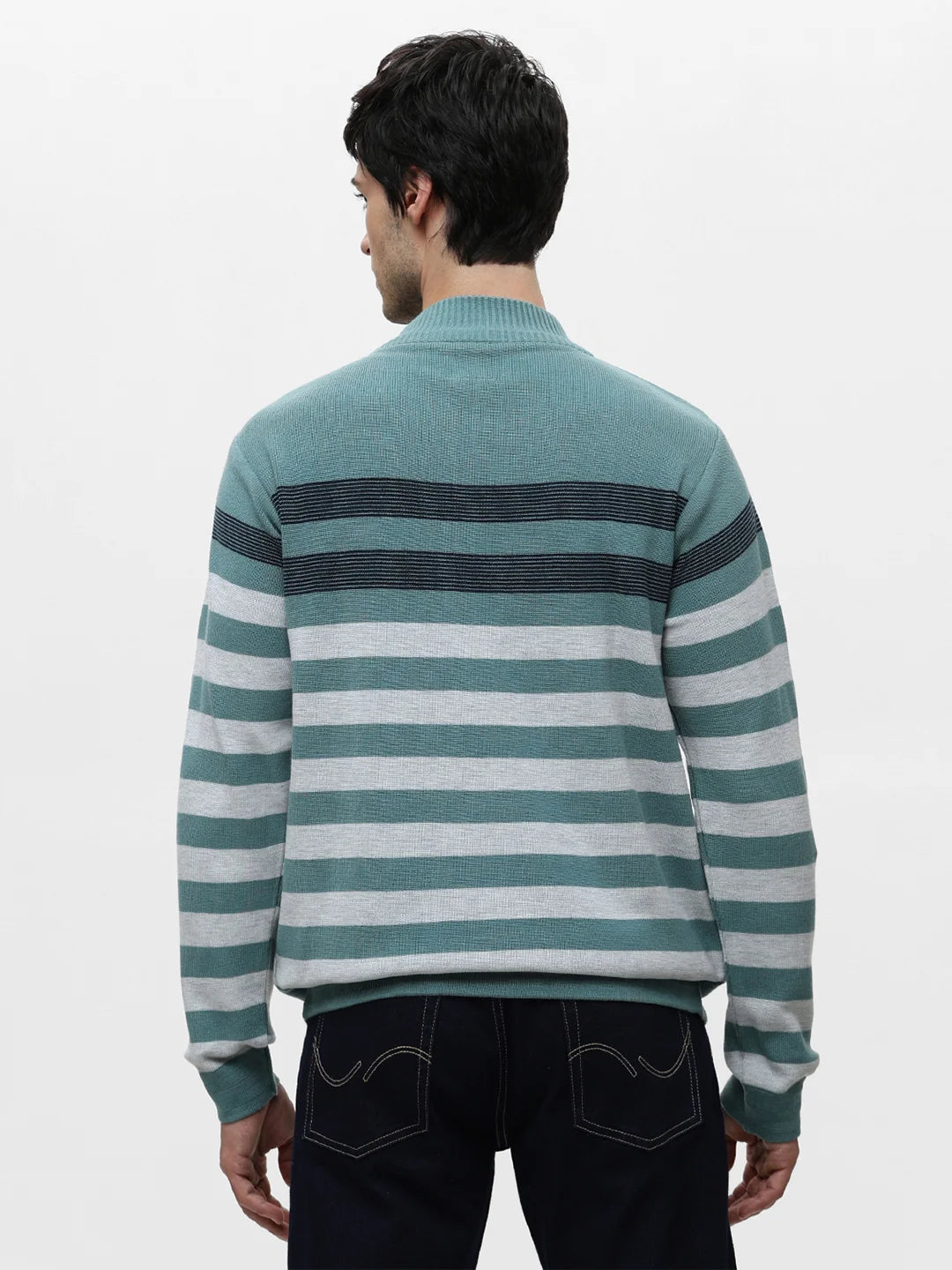 Pista Striped Zipper Sweater