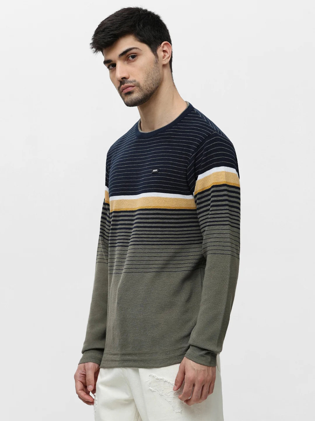 Olive Striped Sweater