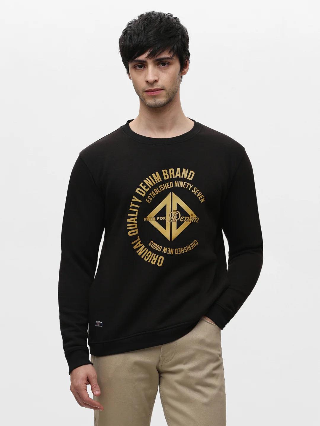 Black Printed Sweatshirt