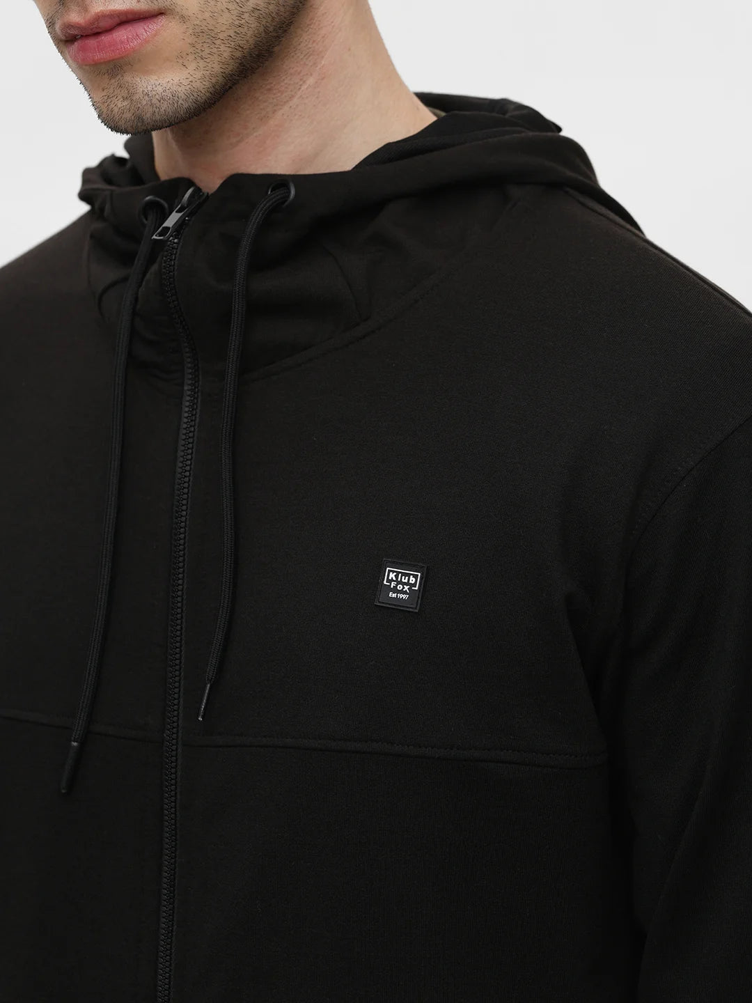 Black Zipper Solid Sweatshirt