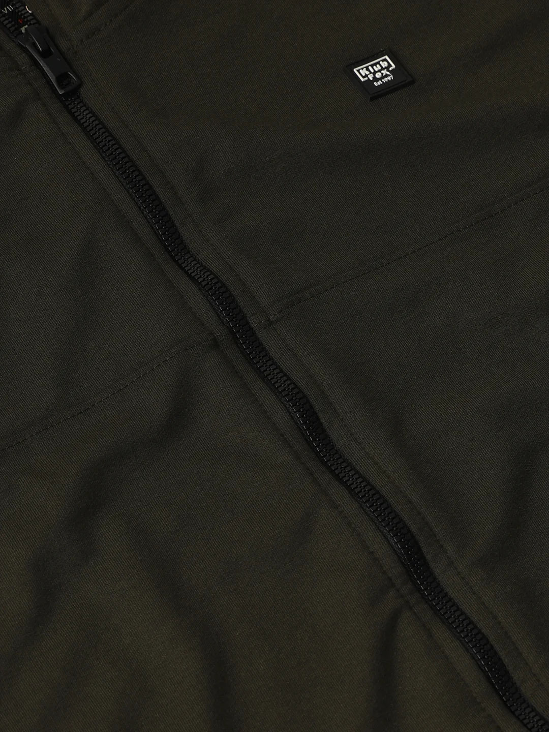 Olive Zipper Solid Sweatshirt