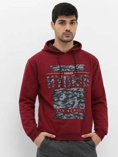 Red Printed Hoodie Sweatshirt
