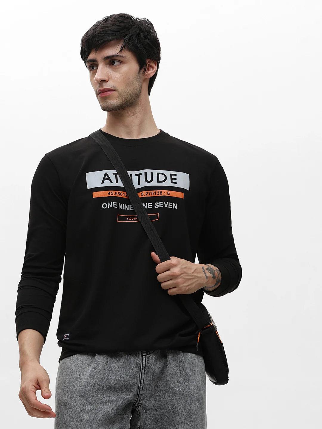 Black Printed Sweatshirt