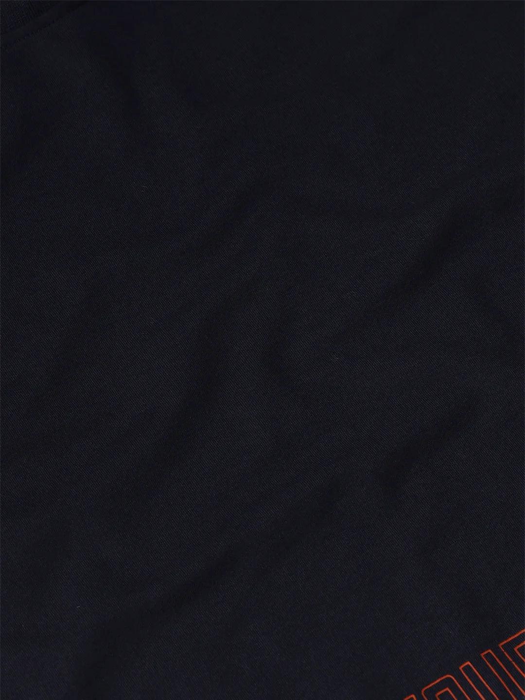 Navy Red Printed Sweatshirt