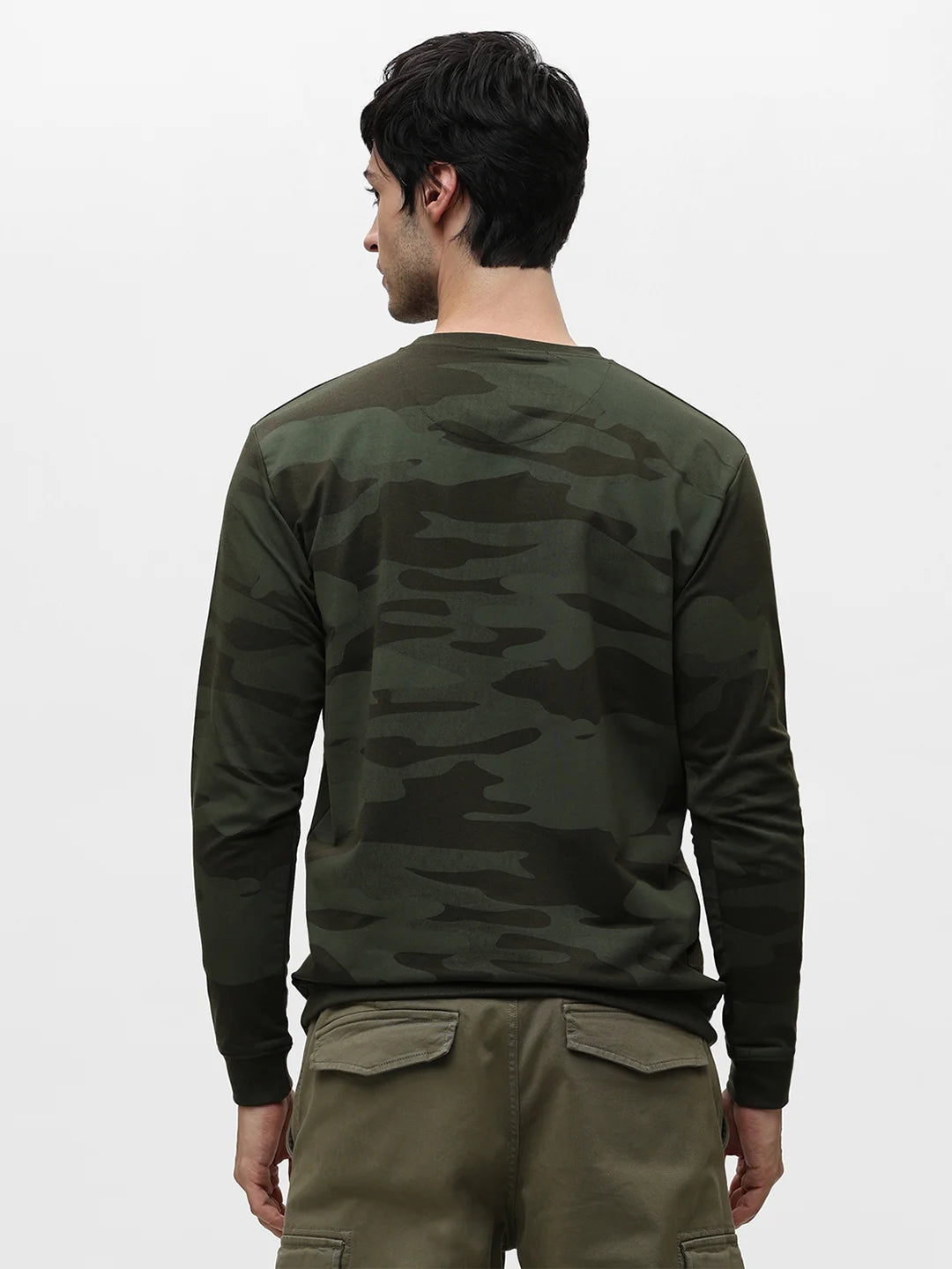 Olive Printed Sweatshirt