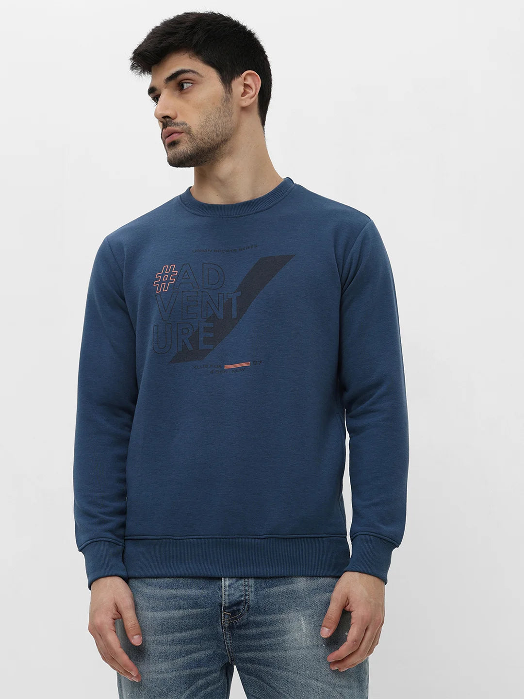 Blue Printed Sweatshirt