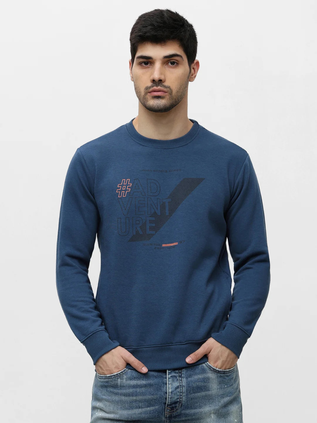 Blue Printed Sweatshirt