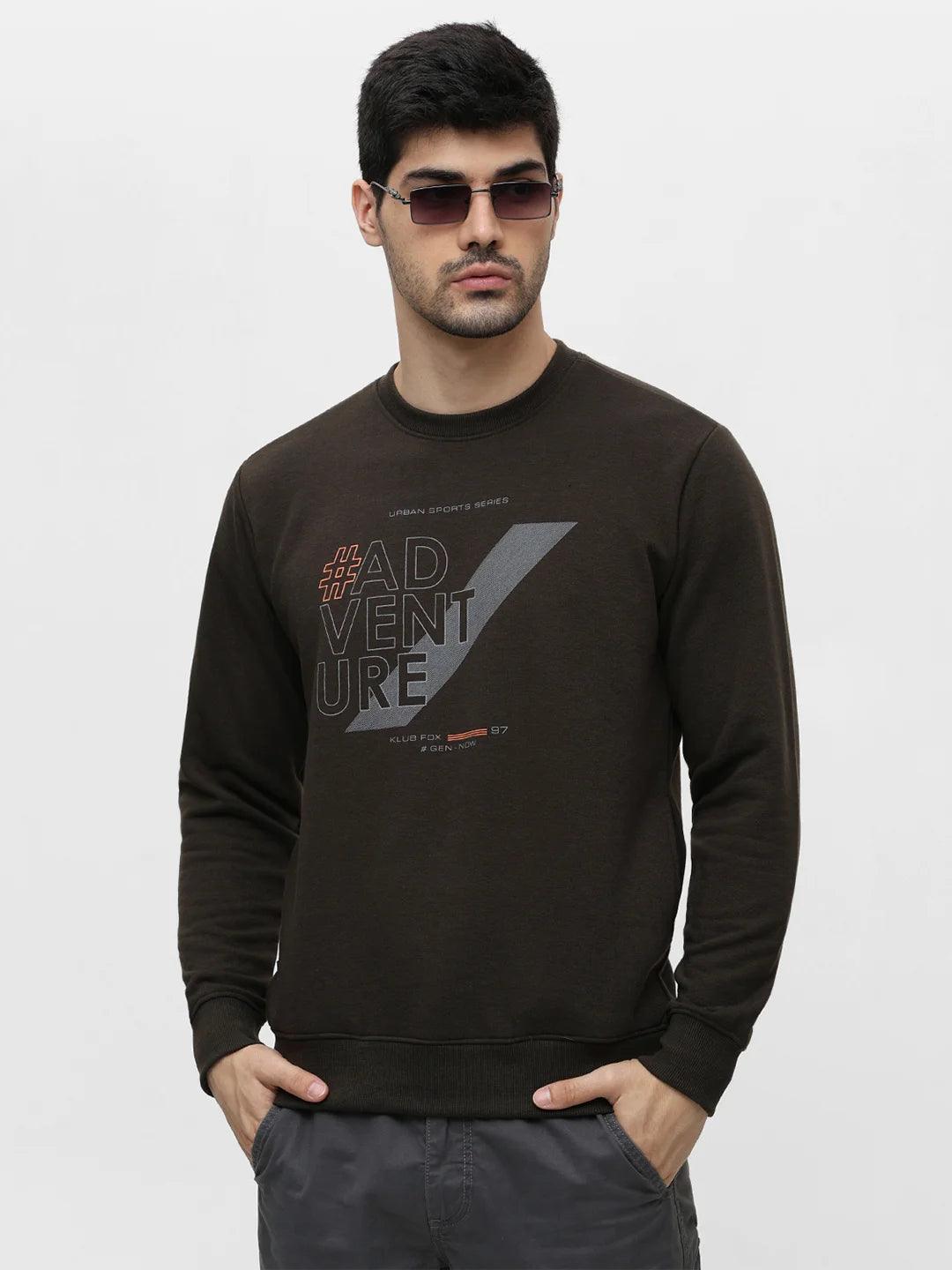 Olive Printed Sweatshirt