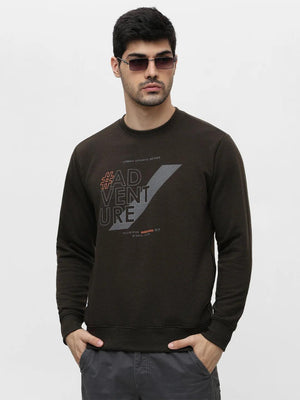 Olive Printed Sweatshirt