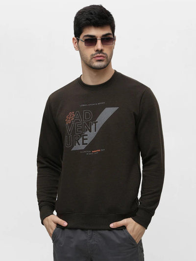 Olive Printed Sweatshirt