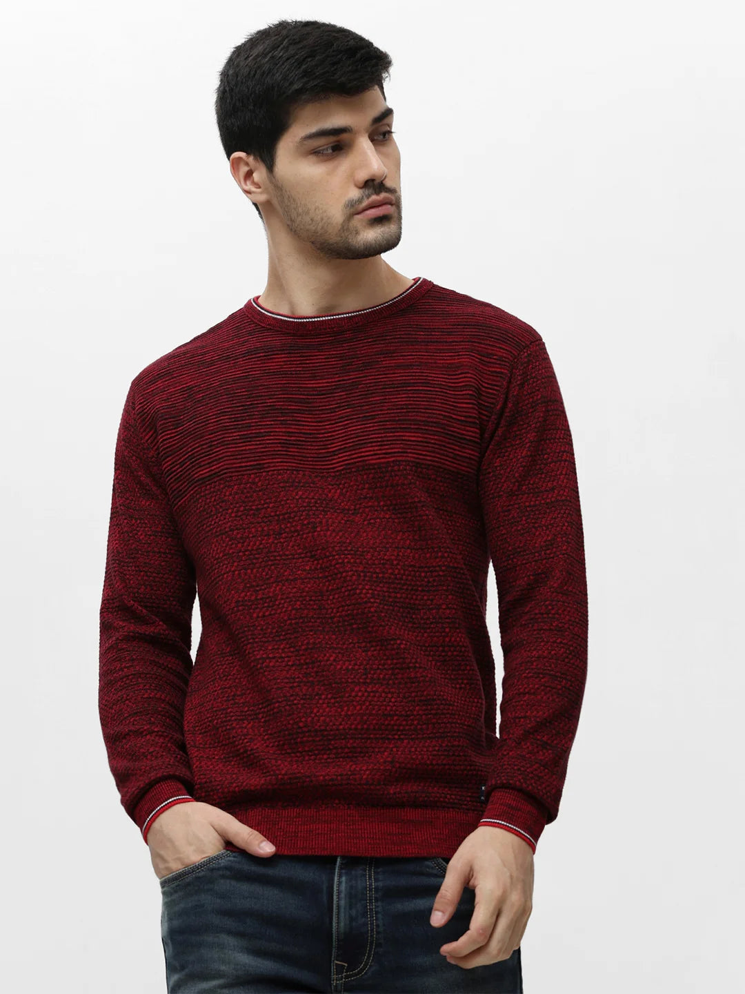 Maroon Solid Sweater