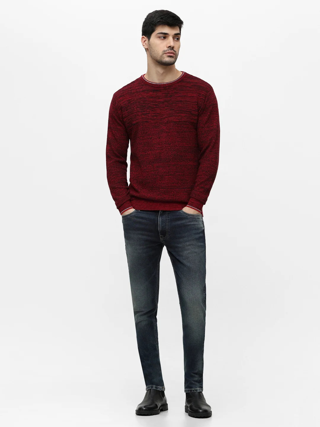 Maroon Solid Sweater