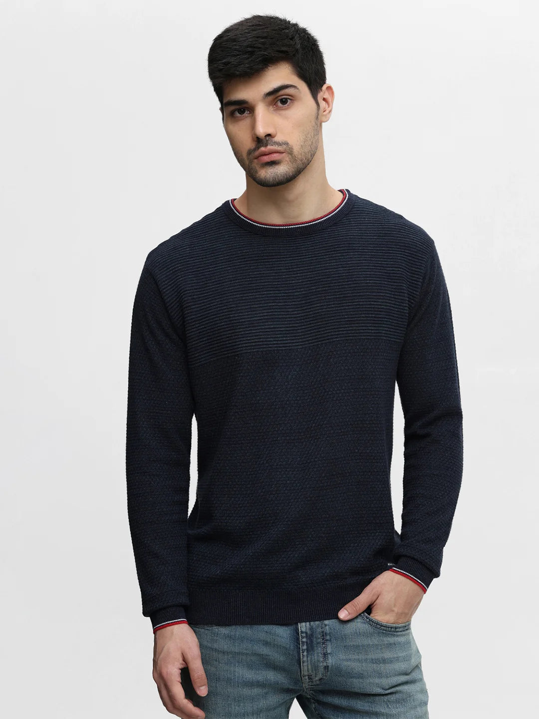 Navy Solid Sweater