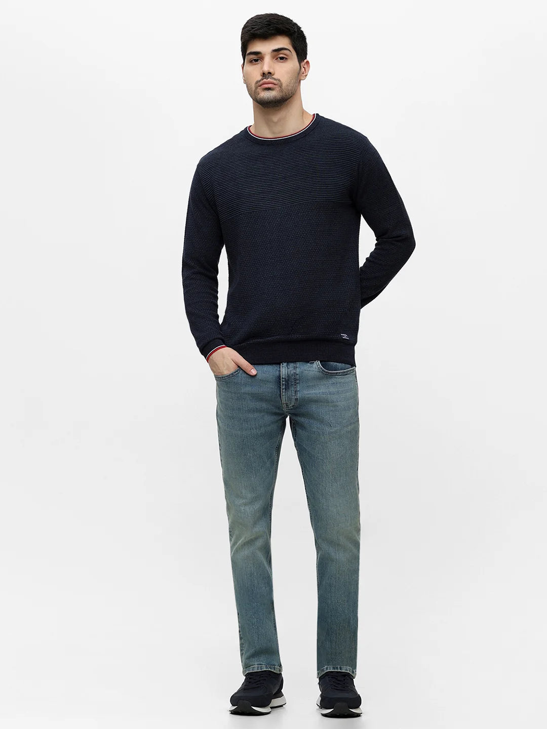 Navy Solid Sweater