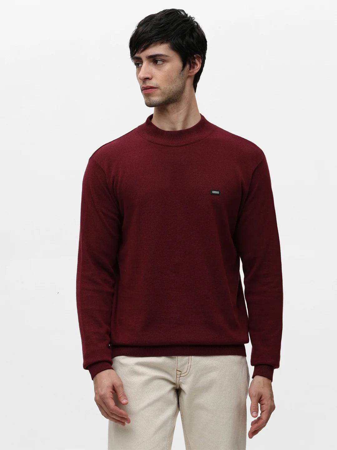 Wine Jacquard Sweater