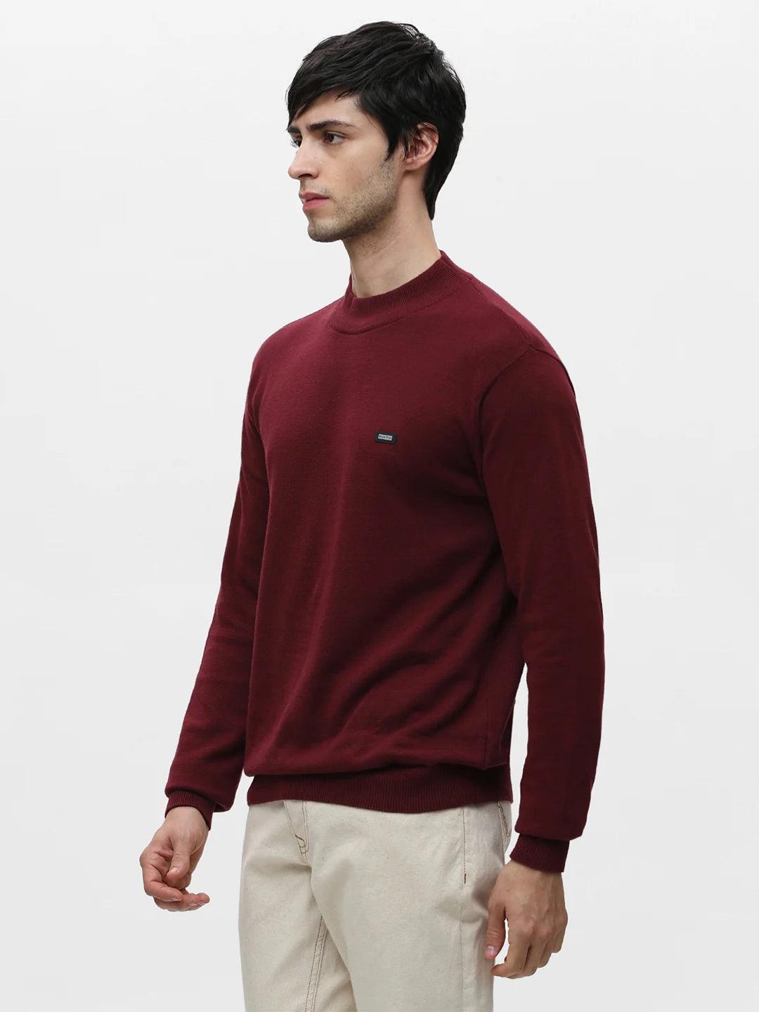 Wine Jacquard Sweater