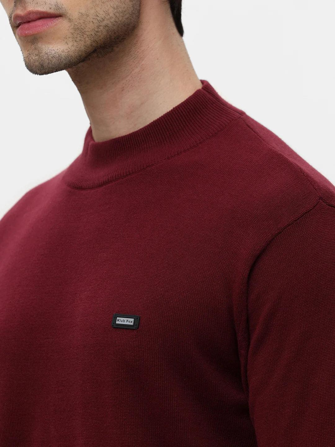 Wine Jacquard Sweater