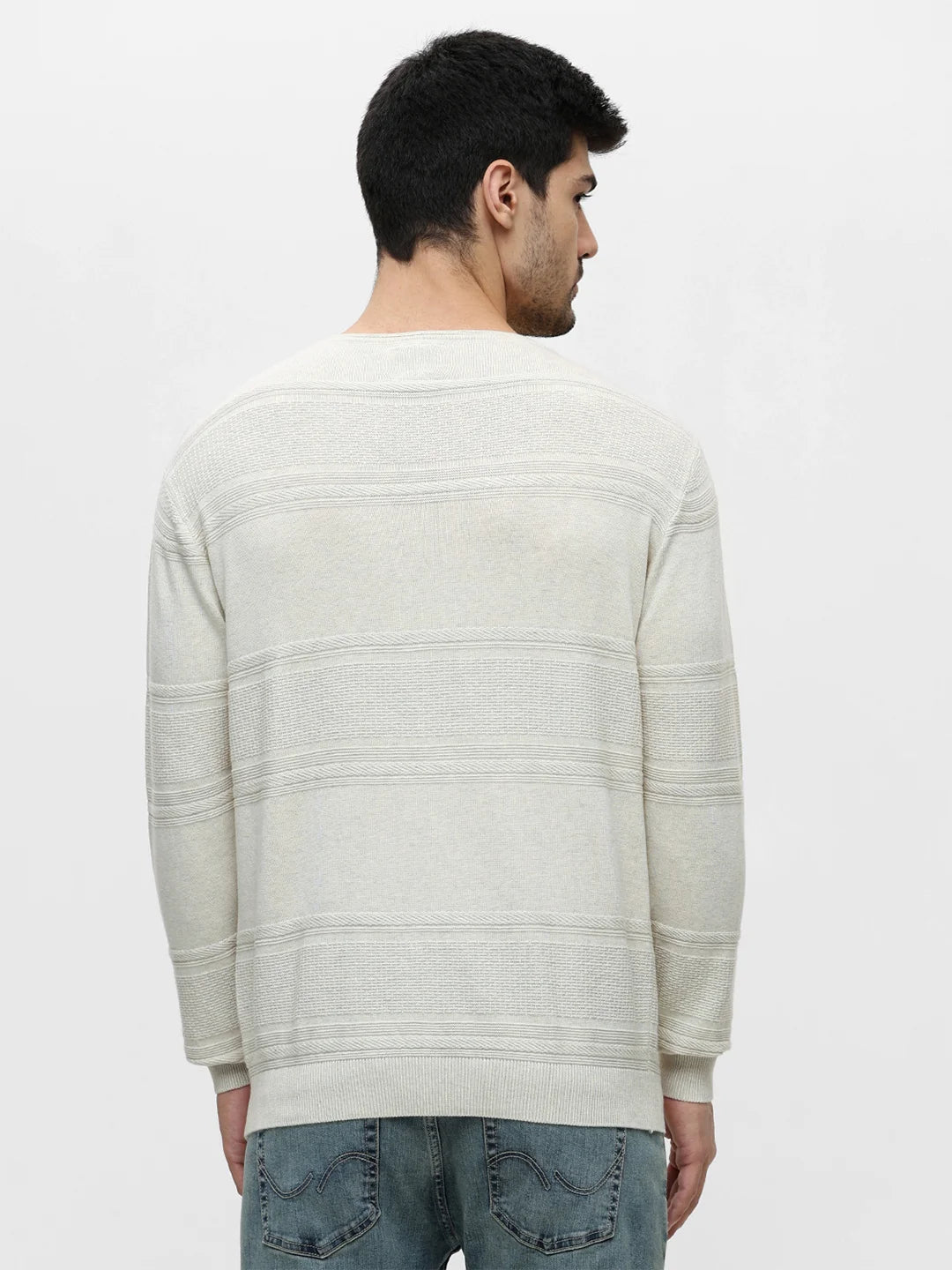 Khaki Melange Jacquard Sweater