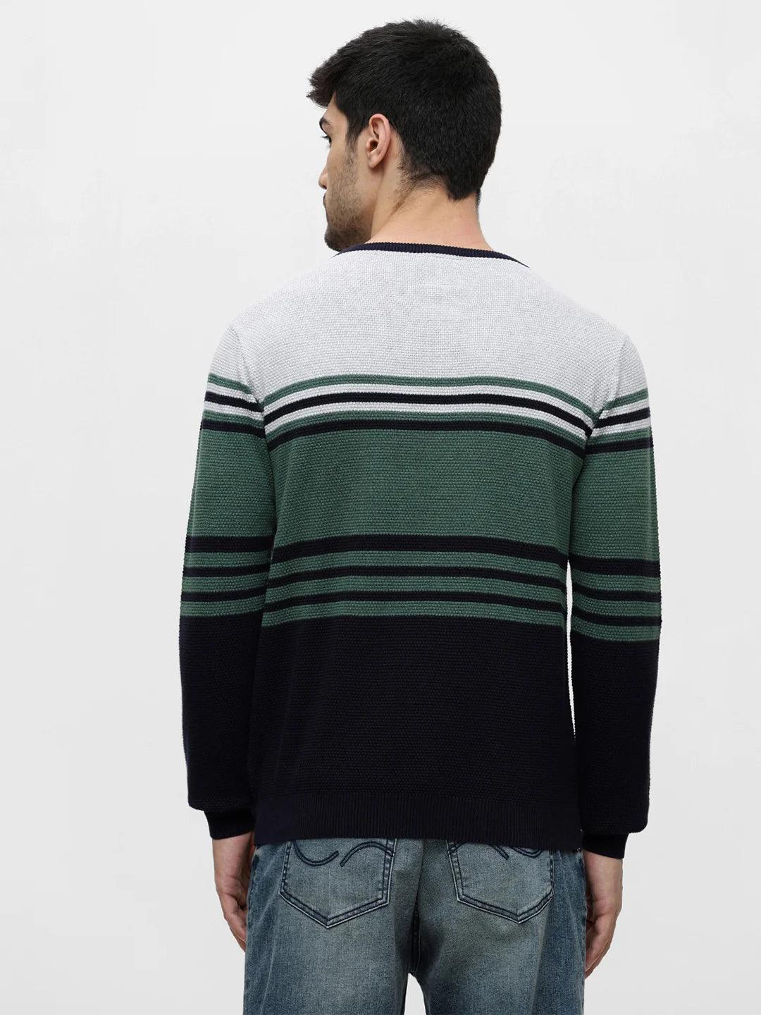 Green Melange Jacquard Sweater
