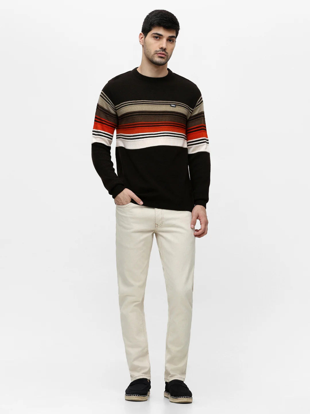 Dk.Brown Striped Sweater