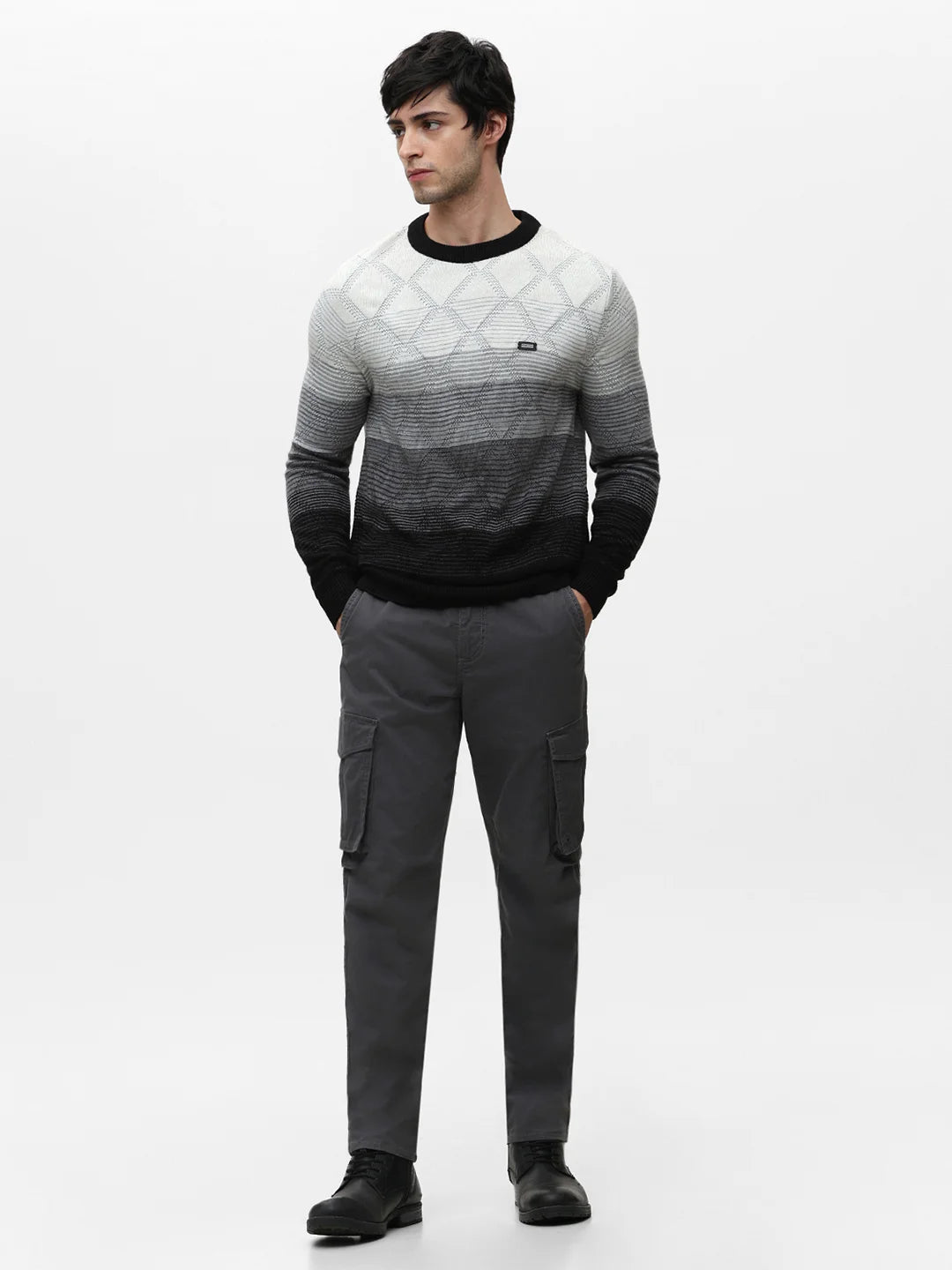 Grey Jacquard Sweater