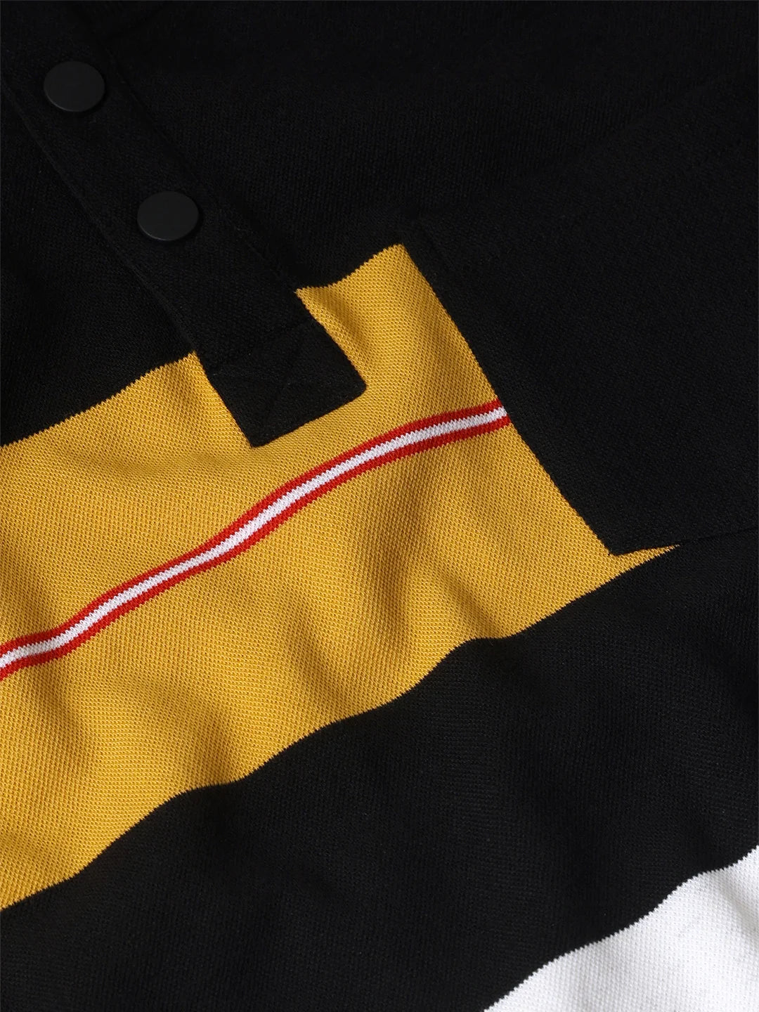 Mustard High Neck Striped Sweatshirt