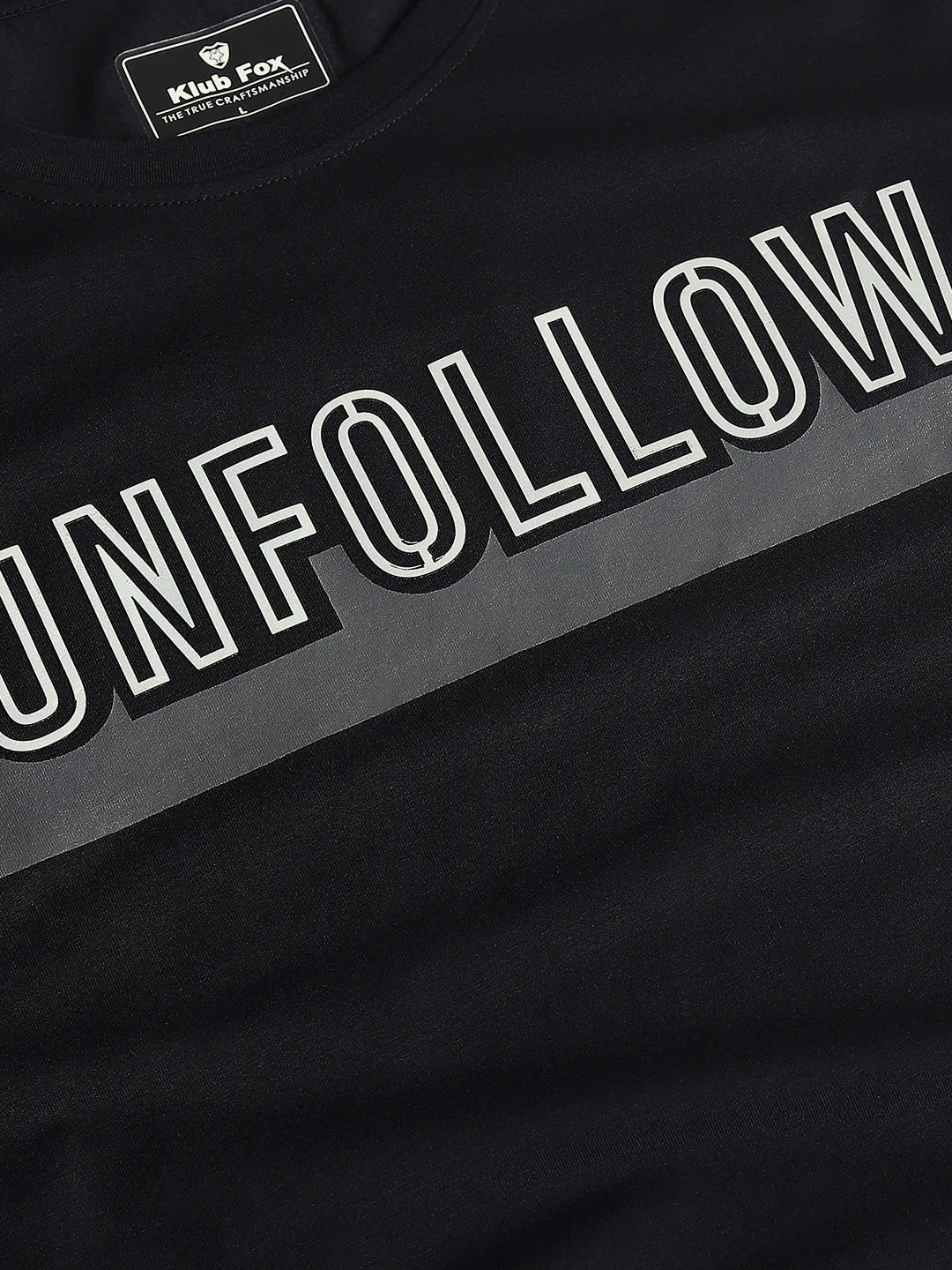 Black Printed Round Neck T-Shirt