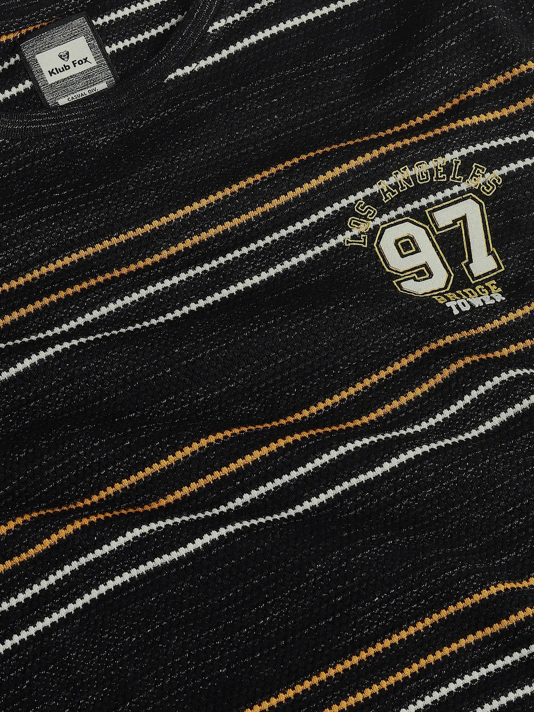 Black Striped Round Neck T-Shirt