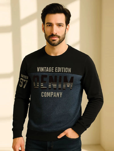 Navy Printed Sweatshirt