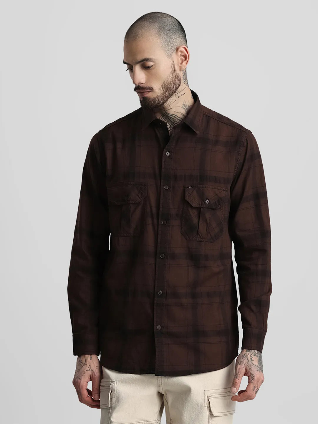 Brown Checks Shirt