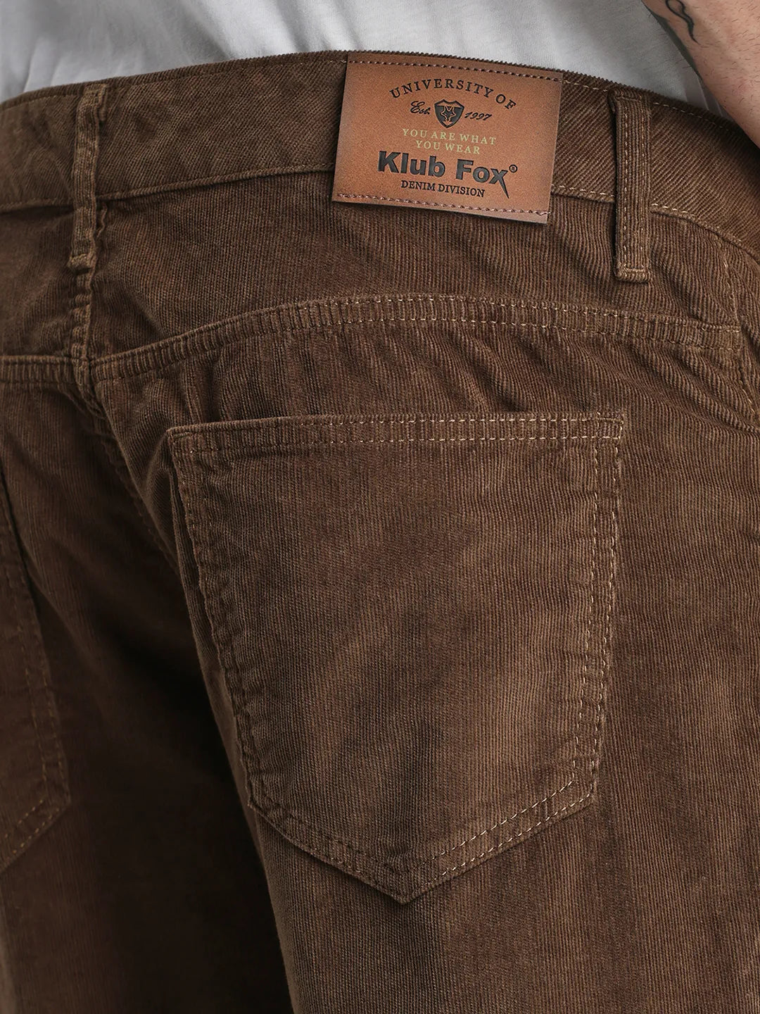 Brown Narrow Fit Corduroy Trouser