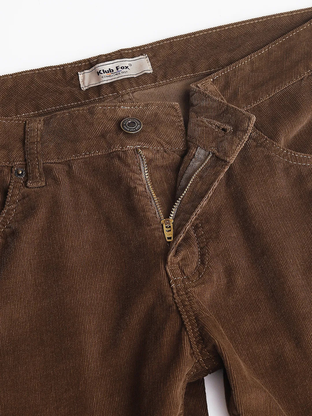 Brown Narrow Fit Corduroy Trouser