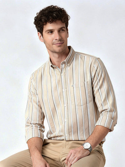 Beige Striped Shirt