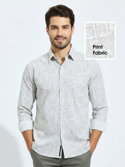 Beige Printed Shirt