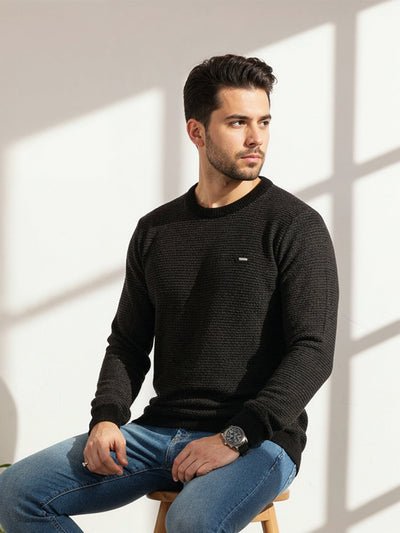 Black Jacquard Sweater