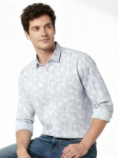 Blue Printed Shirt