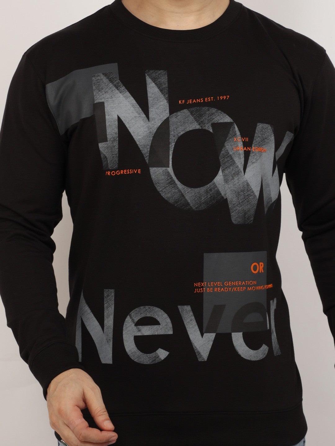 Black Printed Sweatshirt