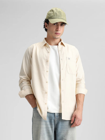 Beige Solid Shirt
