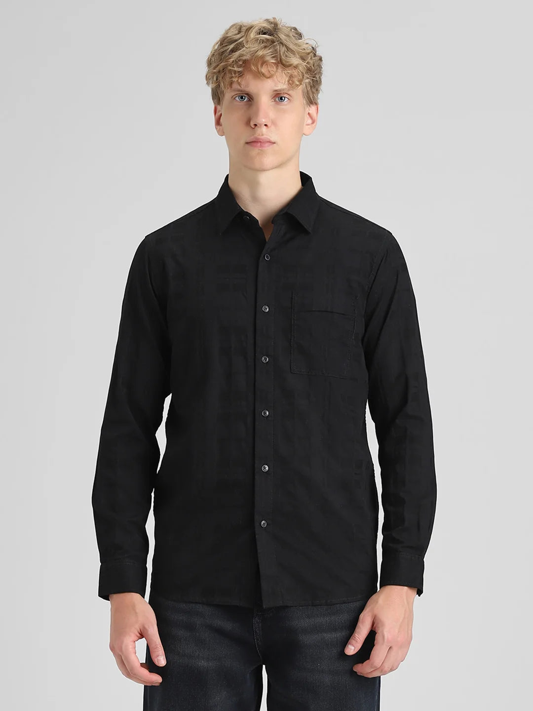 Black Textureed Shirt
