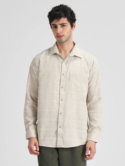 Beige Textured Shirt