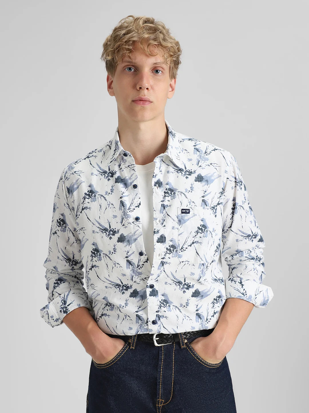 Blue Printed Shirt