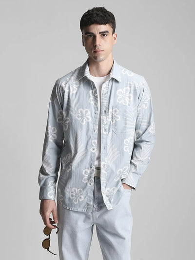 Aqua Printed Shirt