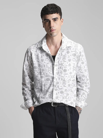 White Printed Shirt