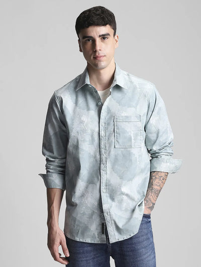 Teal Printed Shirt