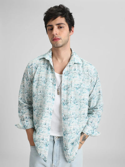 Sea Green Printed Shirt