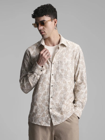 Brown Printed Shirt