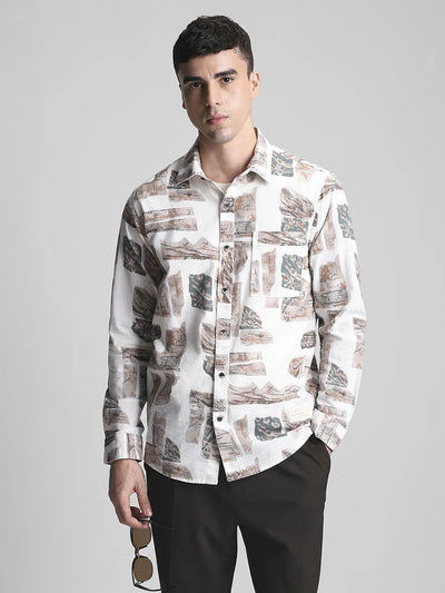 Brown Printed Shirt
